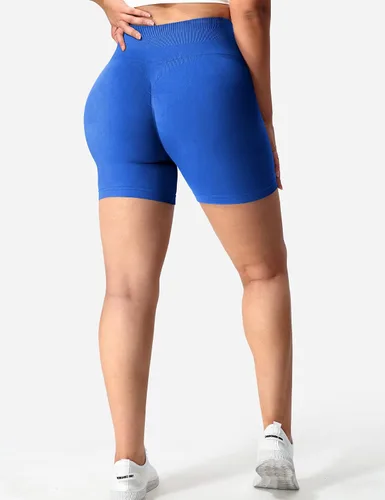 Vista 2 de YEOREO Women Seamless Scrunch Workout Shorts High Waisted Intensify Running Gym Yoga Workout