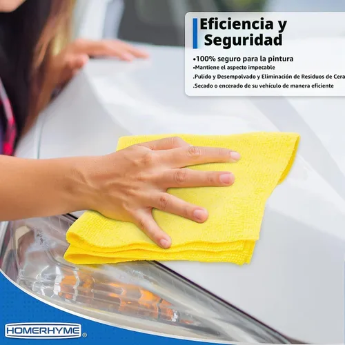 Vista 4 de Toallas de microfibra para automóviles, paquete de 24 paños de limpieza de microfibra, toallas de limpieza de 11.5 x 11.5 pulgadas, absorbentes a