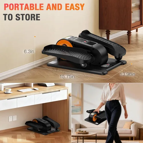 Vista 8 de Under Desk Elliptical Machine, Electric Elliptical Leg Exerciser for Senior, Quiet and Compact Electric Seated Pedal Exerciser for Home with