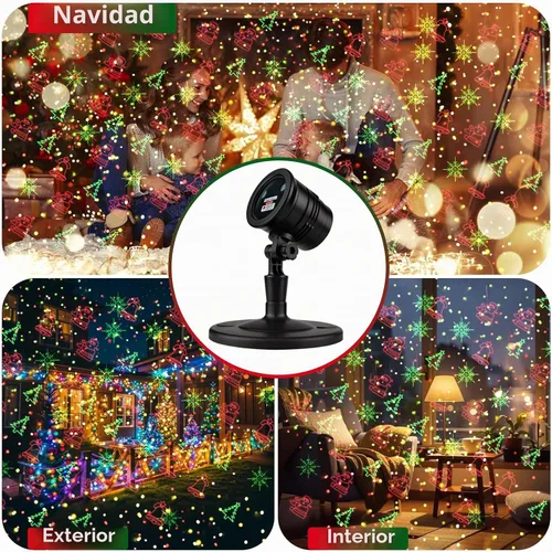 Vista 6 de Proyector de luces láser de Navidad para exteriores: impermeable al aire libre decoraciones de Navidad luz láser, luces de Navidad de proyección