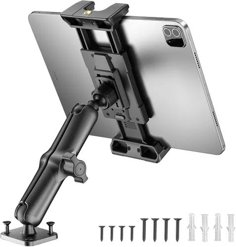 Vista 10 de OHLPRO Soporte de aluminio para tablet de 4 pulgadas para camión, base de taladro resistente, compatible con iPad Samsung Tab de 5 a 13 pulgadas