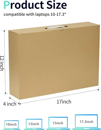 Vista 2 de ALASHI Caja de envío para laptop, espuma cortable, se adapta a 17.3 Marrón