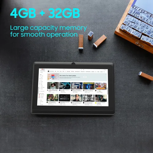 Vista 2 de COOPERS Tablet Android de 10 pulgadas, 6 GB de RAM+32 GB ROM tabletas de computadora compatibles con 1 TB expandir, pantalla táctil IPS de 1280 *