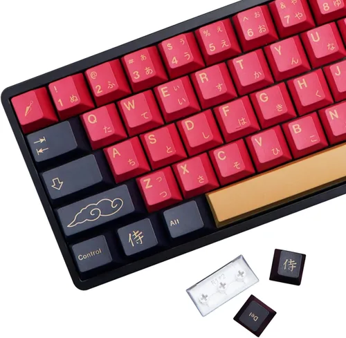 Vista 10 de MOLGRIA Teclas Samurai azules, juego de 129 teclas PBT para teclado de juegos, teclas personalizadas de sublimación de tinte de perfil de cereza