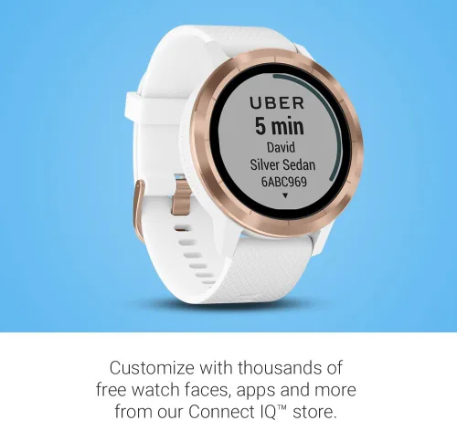 Vista 4 de Garmin vívoactive 3 GPS Reloj inteligente Smartwatch, Estándar, 1.2 pulgadas Blanco con oro rosa