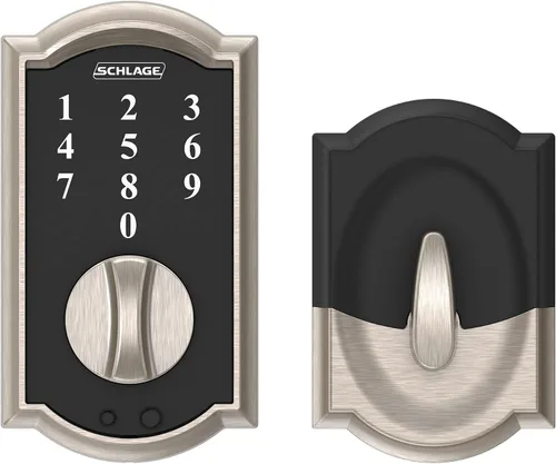 Vista 5 de Schlage BE375 CAM 619 Touch Camelot - Cerradura electrónica de entrada sin llave, níquel satinado (paquete de 6)