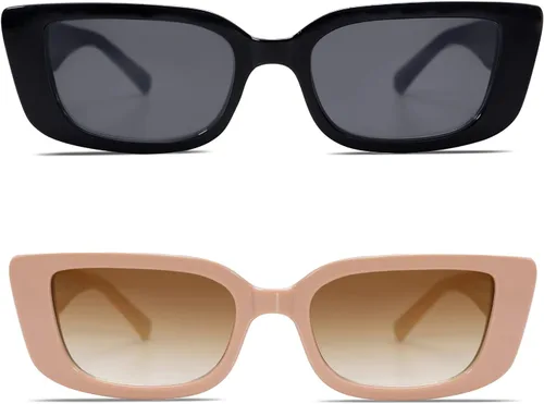Vista 15 de Allarallvr Lentes de sol rectangulares para mujer, estilo retro de los años 90, Y2K, clásicos, vintage, cuadrados, AR82037