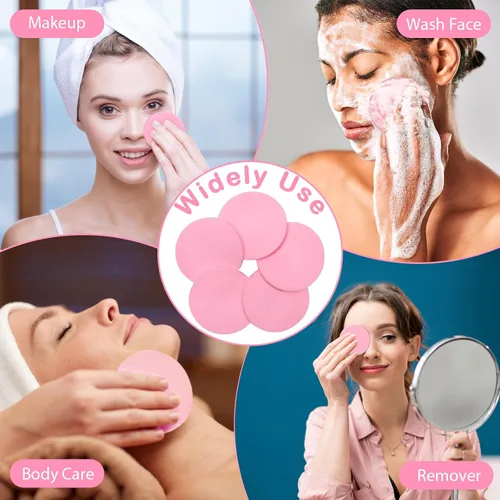 Vista 6 de Luxiv - Esponjas faciales comprimidas, 240 + 1 unidad, esponja facial redonda, esponjas profesionales comprimidas para eliminación de maquillaje