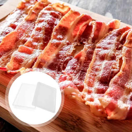 Vista 6 de Luxshiny Bacon Keeper, Saver Cheese Cold Cuts Contenedores de almacenamiento de alimentos de plástico con tapas, caja de almuerzo de 18.6 fl oz