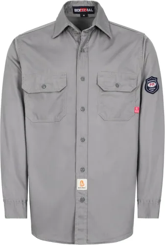 Vista 11 de BOCOMAL Men's FR Shirts 7.5oz Flame Resistant Welding Shirt NFPA2112 CAT2 Cuadros azul marino/blanco