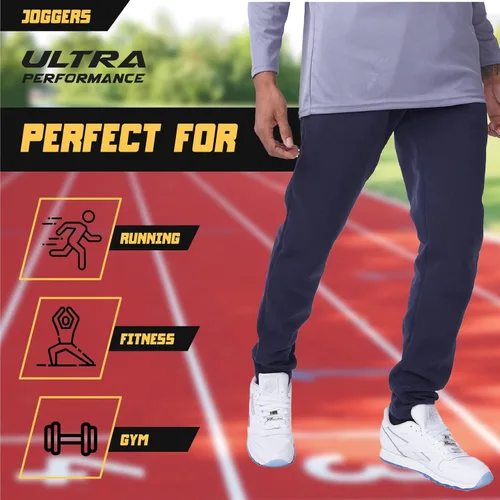 Vista 4 de Ultra Performance 3 Pack Mens Open Bottom Sweatpants with Pockets, Casual Sweatpants for Men