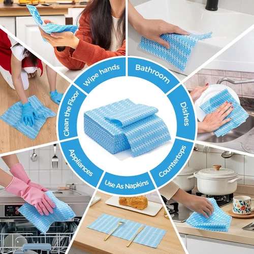 Vista 4 de Handi Wipes - Paños reutilizables, desechables, toallas de limpieza secas, toallitas de cocina reutilizables, paños de secado rápido, multiusos