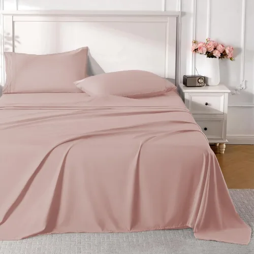 Vista 11 de ROSE&RISY Juego de sábanas tamaño individual color negro, juego de sábanas suaves de 3 piezas, transpirable y refrescante, incluye 1 sábana bajera
