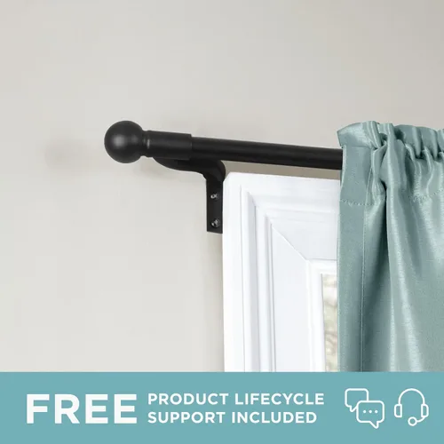 Vista 2 de Maytex Cortinero negro fácil de instalar sin necesidad de medir, 48-120 pulgadas