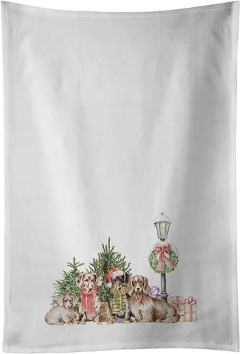 Vista 58 de Caroline's Treasures CK8100WTKT - Juego de 2 toallas de cocina con diseño de bulldog francés con diseño de país de las maravillas navideñas