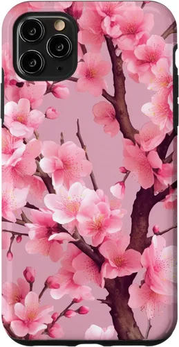 Vista 13 de Sakura Tree Japanese Funda para iPhone 17 con diseño de flores de cerezo rosa