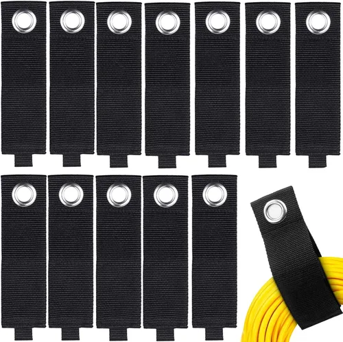 Vista 8 de Zkptops Organizador de cables de extensión, correas de almacenamiento resistentes, correas de gancho y bucle, accesorios de almacenamiento
