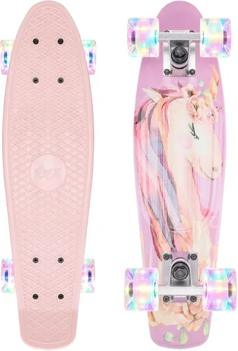 Vista 10 de KMX Classic Retro Mini Cruiser Skateboard for Kids, Teens, Adults Portable Compact Cruiser for Boys,Girls,Students,Beginners & Pros,Smooth