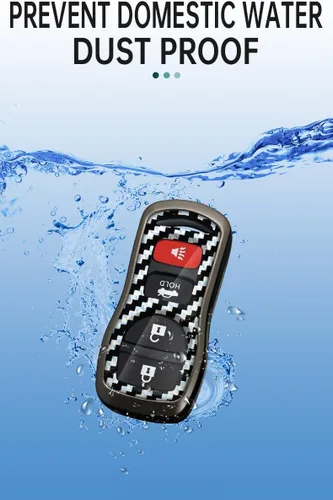 Vista 8 de ontto Funda para llave de automóvil Nissan 2002 en adelante, diseño de carbono, antiarañazos, para Infiniti FX35, FX45, QX4, color negro