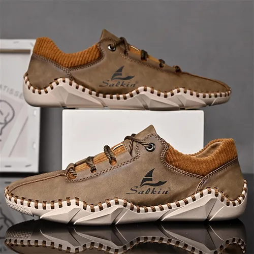 Vista 4 de Zapatos casuales para hombre, zapatos de cuero Oxford, zapatos de trabajo para hombre