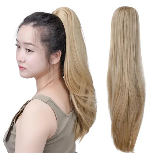 Vista 48 de SYXLCYGG Auburn Clip Cola de caballo Clip Cola de caballo Extensión de cola de caballo ondulado 10 pulgadas 3.5 oz pelo sintético falso pieza