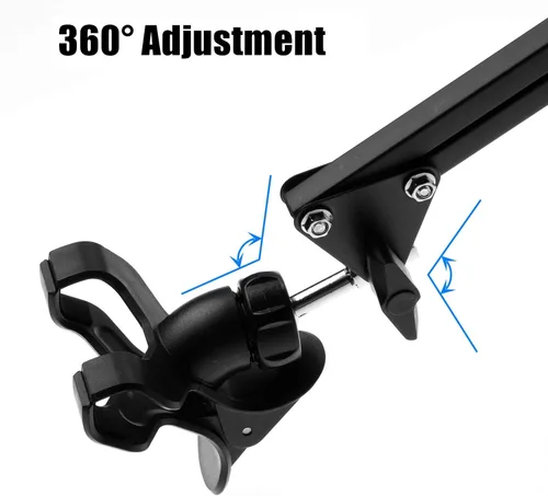 Vista 7 de soporte articulado brazo soporte mesa flexible rotación 360 ° teléfono celular clip titular para todos los teléfonos inteligentes micrófono