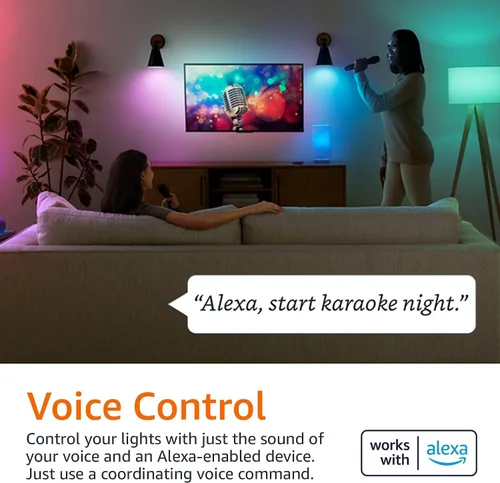 Vista 6 de Echo Dot con bombilla inteligente de color Amazon Basics