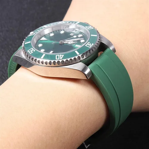 Vista 7 de NRYCR Correa de reloj para Rolex SUBMARINER YachtMaster DAYTONA silicona impermeable reloj correa reloj accesorios caucho pulsera cadena reloj