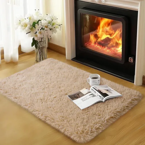 Vista 87 de qulint Alfombra negra para dormitorio, alfombra de área pequeña de 2 x 3 pies para habitación de niños, alfombra suave y mullida para sala de estar