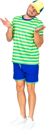 Vista 4 de Bel Air Prince - Camisa, pantalones cortos y sombrero verde para disfraz de Halloween