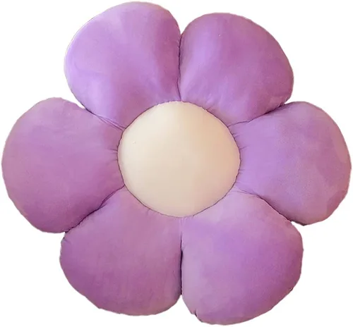 Vista 10 de lannery Almohadas de felpa con flores, cojín de suelo de flores, juguete para leer, habitación, ver la televisión (11.8 pulgadas, azul)