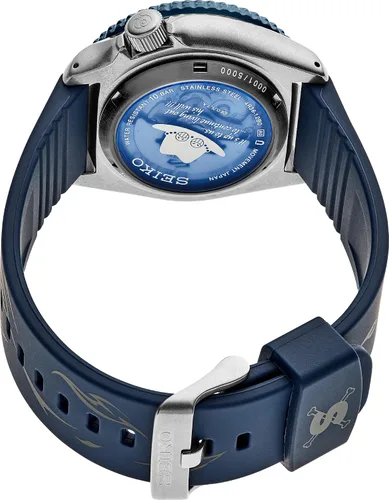 Vista 3 de Seiko 5 Sports Automatic Sabo - Reloj de silicona azul de una pieza para hombre SRPH71 Azul Patchwork