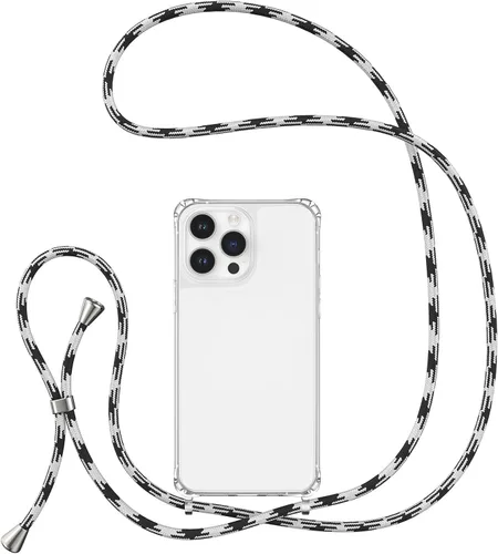 Vista 21 de UEEBAI Funda de teléfono con cordón cruzado para iPhone 14 de 6.1 pulgadas, funda de silicona con correa ajustable para collar, correa suave