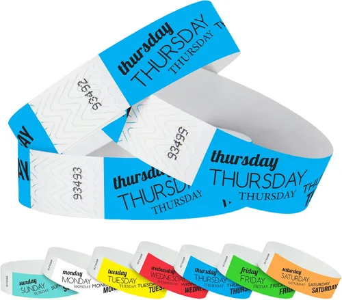 Vista 14 de WristCo Pulseras Tyvek - Paquete variado de fin de semana, 1,500 unidades ¾" x 10" - impermeables, reciclables, cómodas, resistentes a desgarros