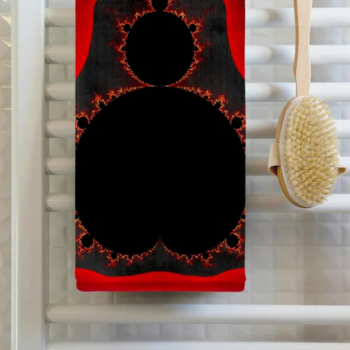 Vista 2 de 3dRose Red Fractal Ora - Buda 15x22 Hand Towel