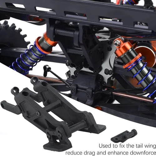 Vista 3 de Soporte de ala trasera de coche, soporte de montaje para patas de alerón de ABS, soporte de montaje para ZD Racing 1/8 coches