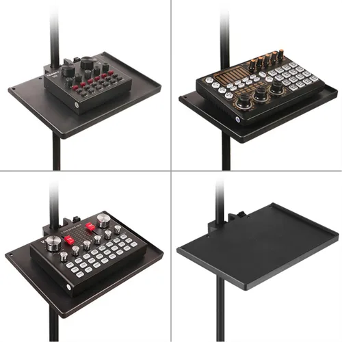 Vista 4 de 2 bandejas universales para micrófono, soporte ajustable para soporte de micrófono, bandeja de soporte para micrófono para hoja de música