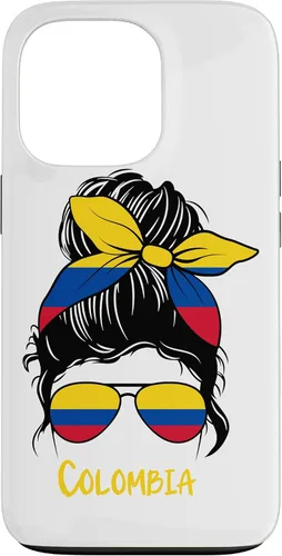 Vista 10 de Colombian Girl Bandana Glasses Flag Colors Latina Pride Case for iPhone 17