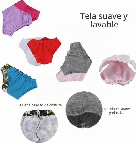 Vista 3 de DC-BEAUTIFUL Juego de 16 pañales para muñecas de bebé, para muñecas de 14 a 18 pulgadas, 16 diferentes ropa interior para muñecas