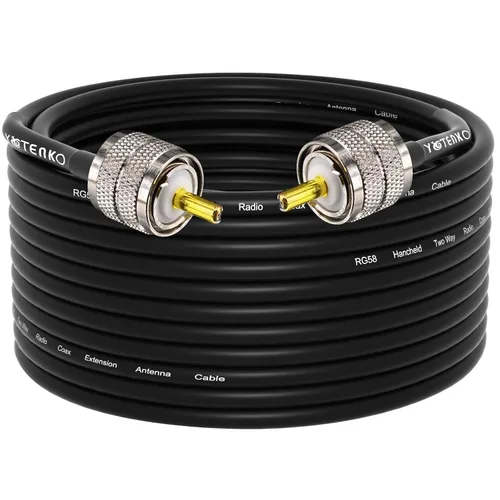 Vista 23 de Cable de puente PL259 de 1 pie - Cable coaxial RG58 de 15 pulgadas corto 50 ohmios coaxial para medidor SWR radio de radioaficionado radio CB