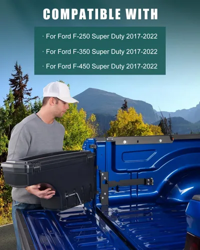 Vista 3 de SCITOO Cerradura y llaves caja de almacenamiento de caja de camión Tits para Ford para F-250 Super Duty para F-350 Super Duty 2017-2022 lado derecho