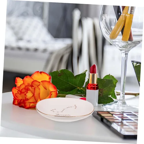 Vista 7 de USHOBE Jewelry Tray Astrology Ring Dish Ceramic Ring Dish Trinket Tray Necklace Ring Dish Jewelry Organizer Dish Jewelry Plates Miss Necklace Holder