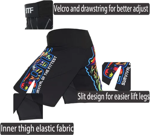 Vista 3 de SOTF Pantalones cortos transpirables para correr, MMA, boxeo, fitness, deportes