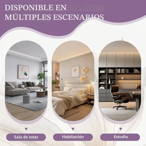 Vista 6 de Divisor de habitación de pared, estante divisor de madera independiente con estantes, pantalla separadora de pantalla divisora con almacenamiento