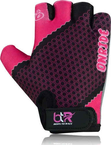 Vista 4 de Guantes de ciclismo para niños y niñas, guantes de ciclismo para scooter, BMX, ciclismo, ciclismo, equitación, guantes de medio dedo