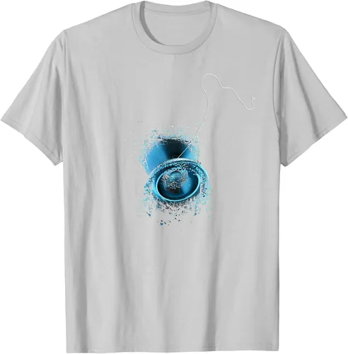 Vista 21 de Shattered Yo Yo - Camiseta de diseño azul impresionante, Negro, S