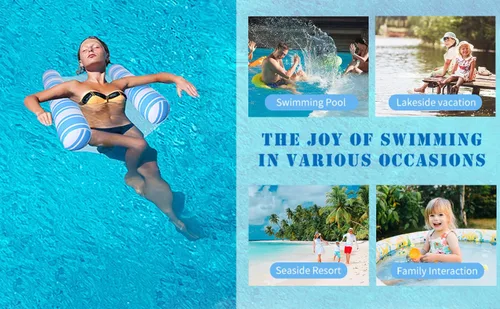 Vista 6 de Paquete de 3 flotadores de agua para adultos, flotadores de piscina multiusos 4 en 1, sillas de piscina flotantes para adultos, hamaca flotante