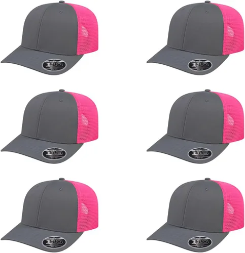 Vista 56 de Cap America i8502 Flexfit 110 Premium - Gorra de camionero de perfil medio con 6 paneles de malla trasera con protección UV y cierre ajustable