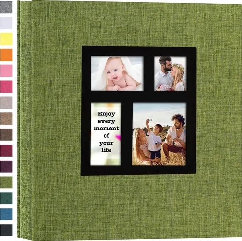Vista 15 de Potricher - Álbum de fotos de 4x6 pulgadas, 600 fotos, con tapa de lino, gran capacidad, álbumes de fotos para recuerdos familiares, bodas, Beige