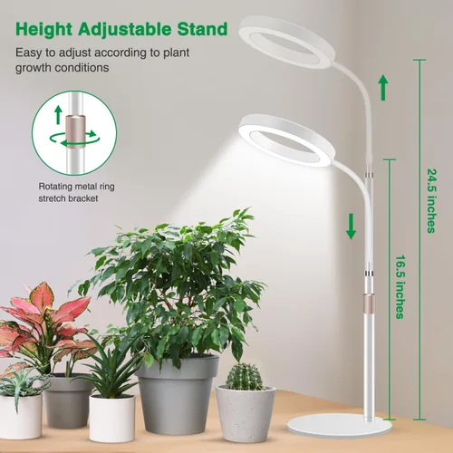 Vista 2 de Aumtrly Luces de cultivo para plantas de interior, luz de escritorio de 80 LED de espectro completo para el cultivo de plantas pequeñas, lámpara